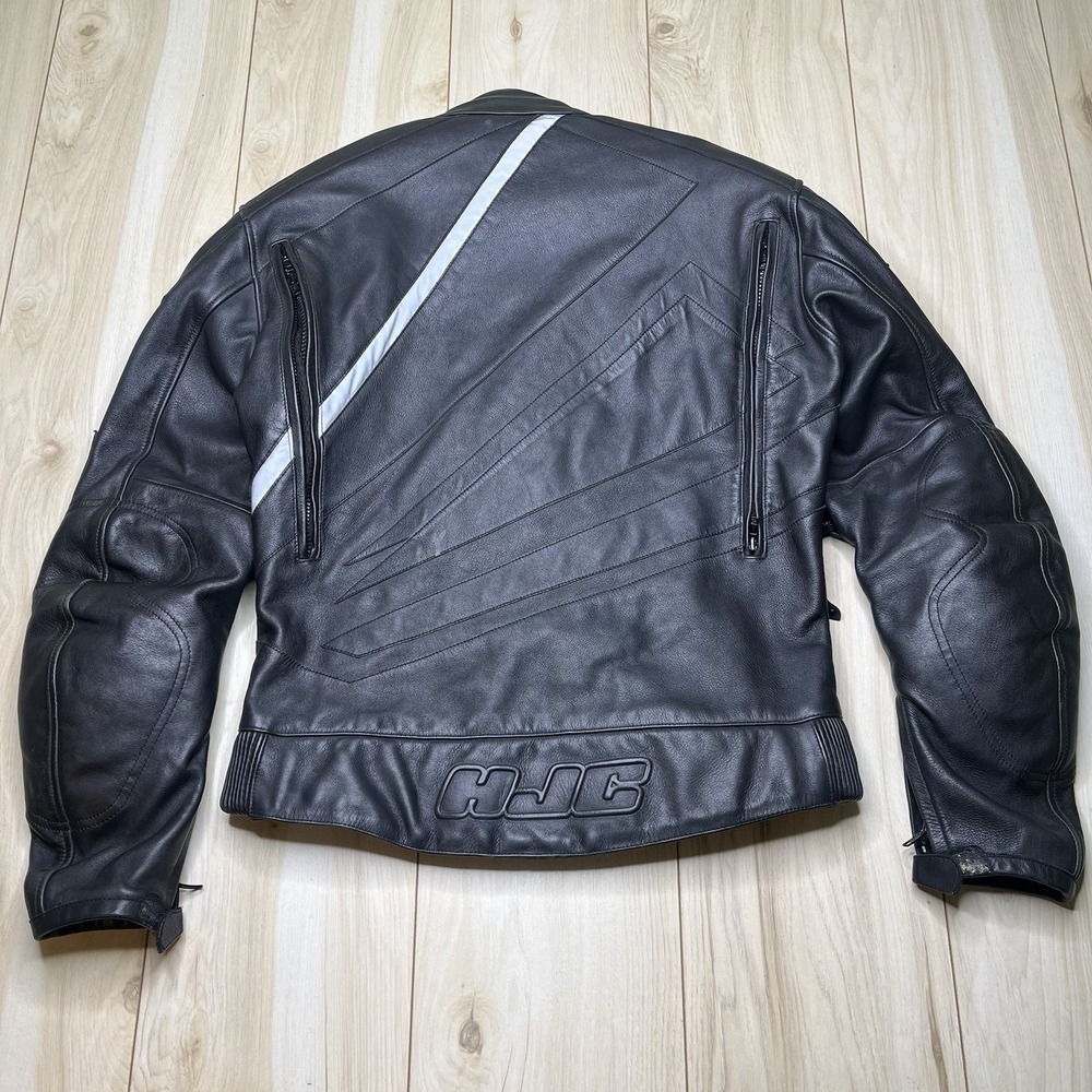 HJC leather Motor Cycle Jacket Cirotech Riding Gear Scotchlite 3M Size 42 - Picture 16 of 16
